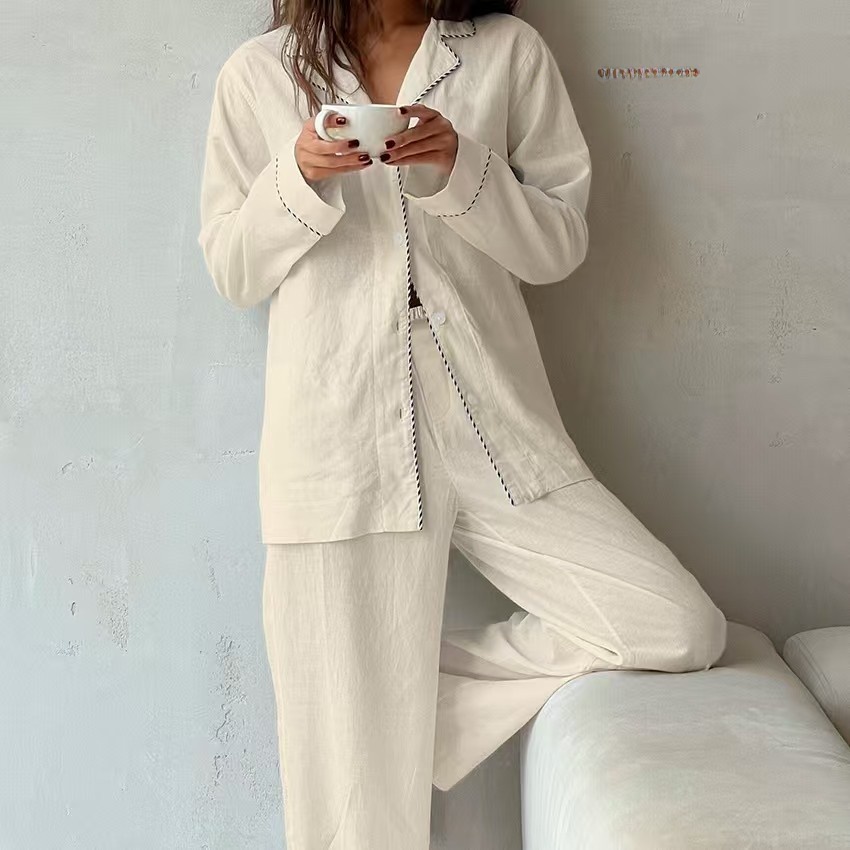 Cotton Women Pajama Set Contra - Linen Shirt Breathable review and price