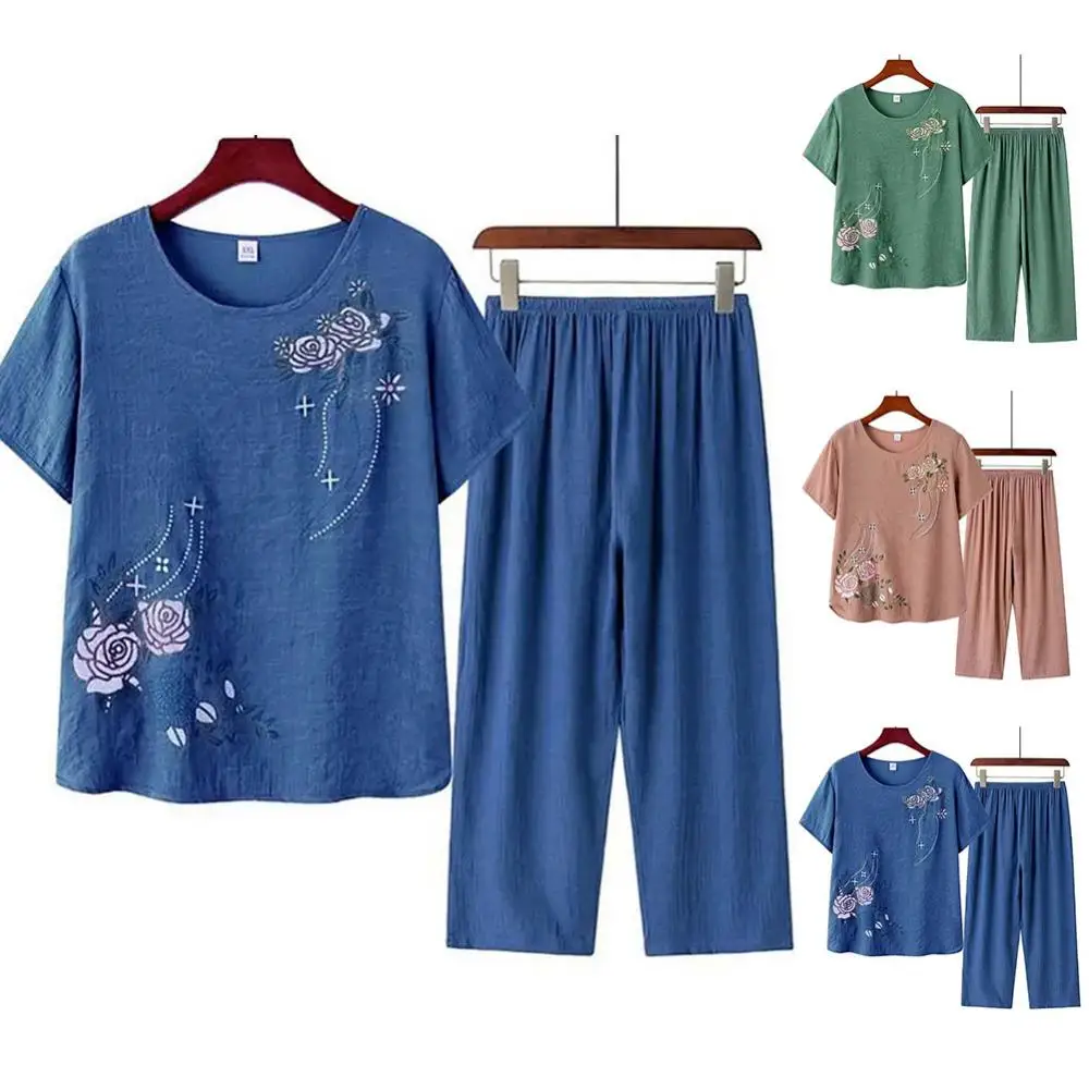 Middle-aged elderly women's sh - Linen Shirt Breathable review and price