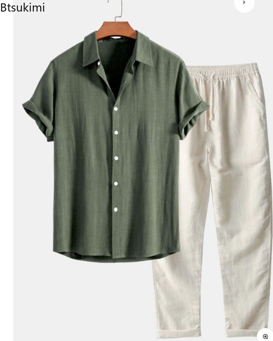 2026 Men's Fashion Solid Beach - Linen Shirt Breathable review and price