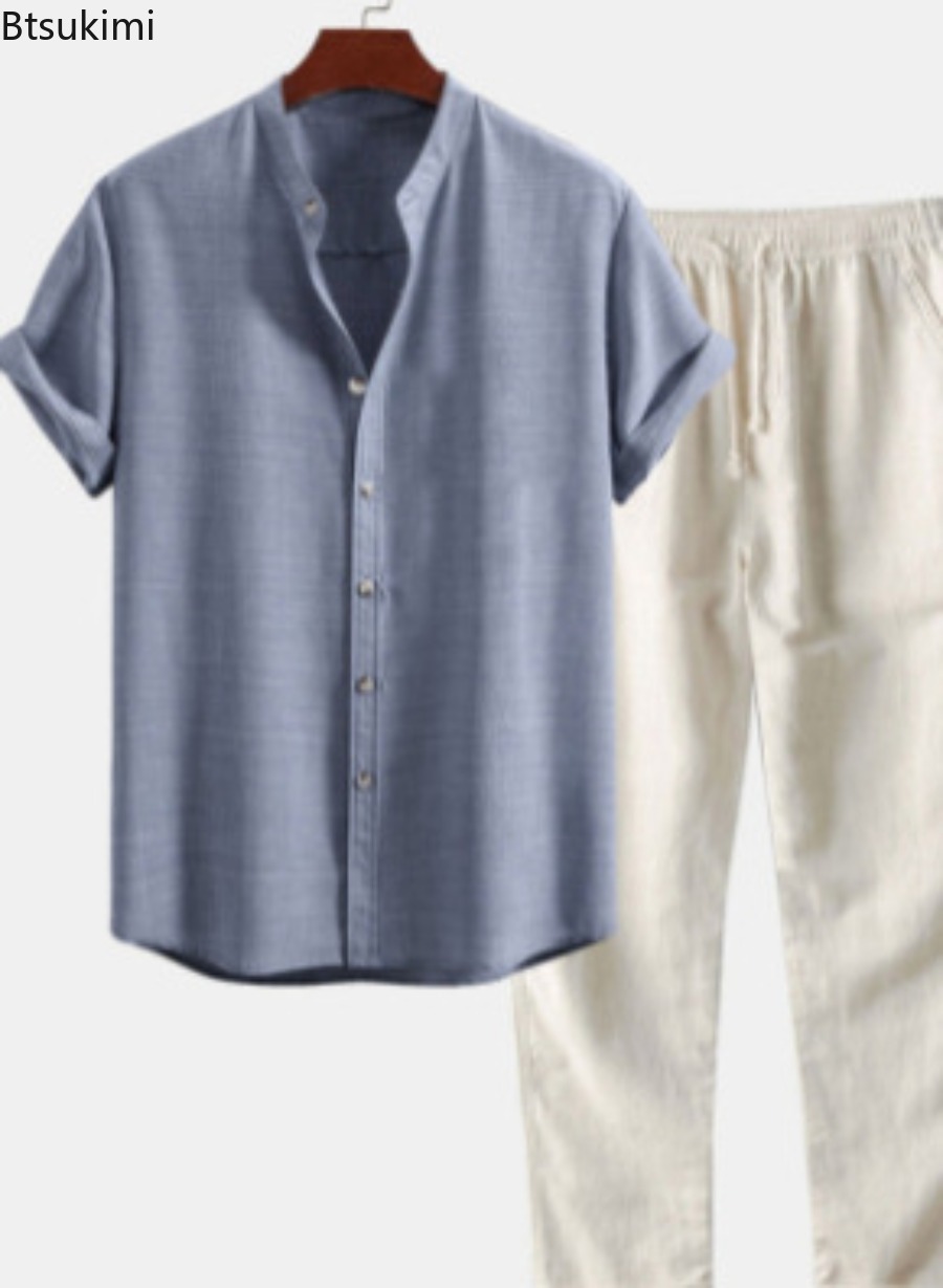 2026 Men's Fashion Solid Beach - Linen Shirt Breathable review and price
