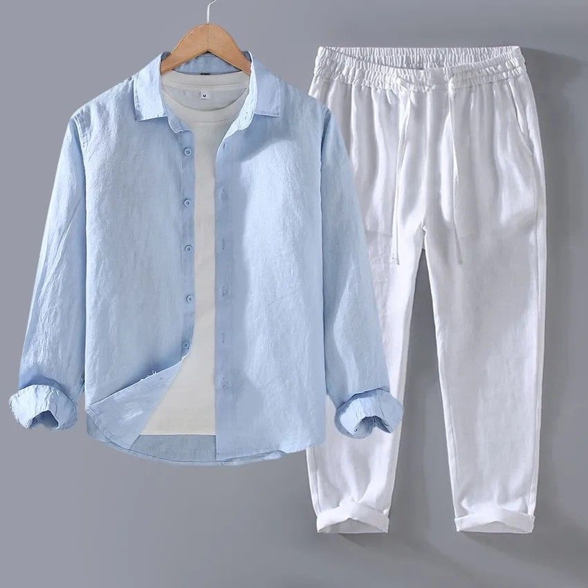 High-End Pure Linen Cotton Lin - Linen Shirt Breathable review and price
