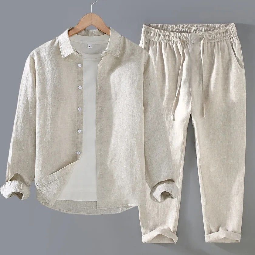 High-End Pure Linen Cotton Lin - Linen Shirt Breathable review and price