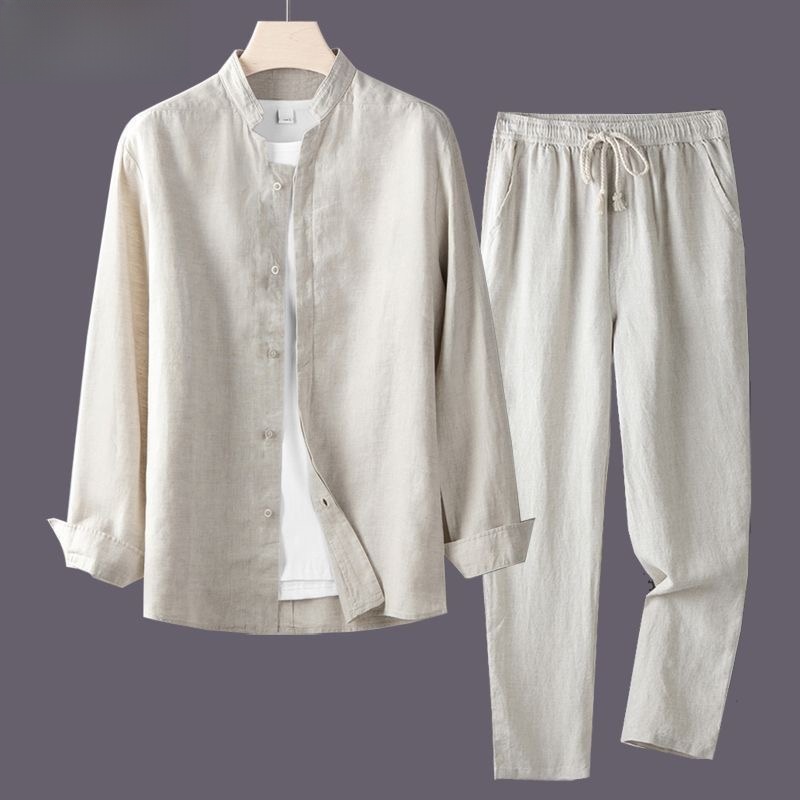 White Long Sleeve Shirt And Lo - Linen Shirt Breathable review and price