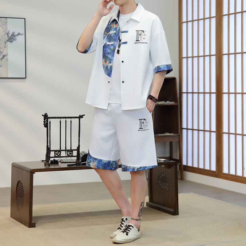 Summer Men's 2-Piece Kimono Se - Resort Shirt Floral review and price